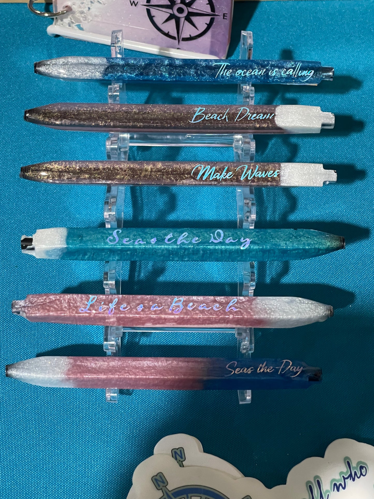 Ocean Inspired Refillable Resin Ink Pens