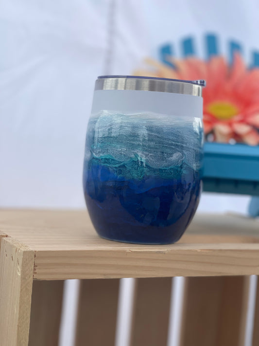 Ocean inspired wine tumbler