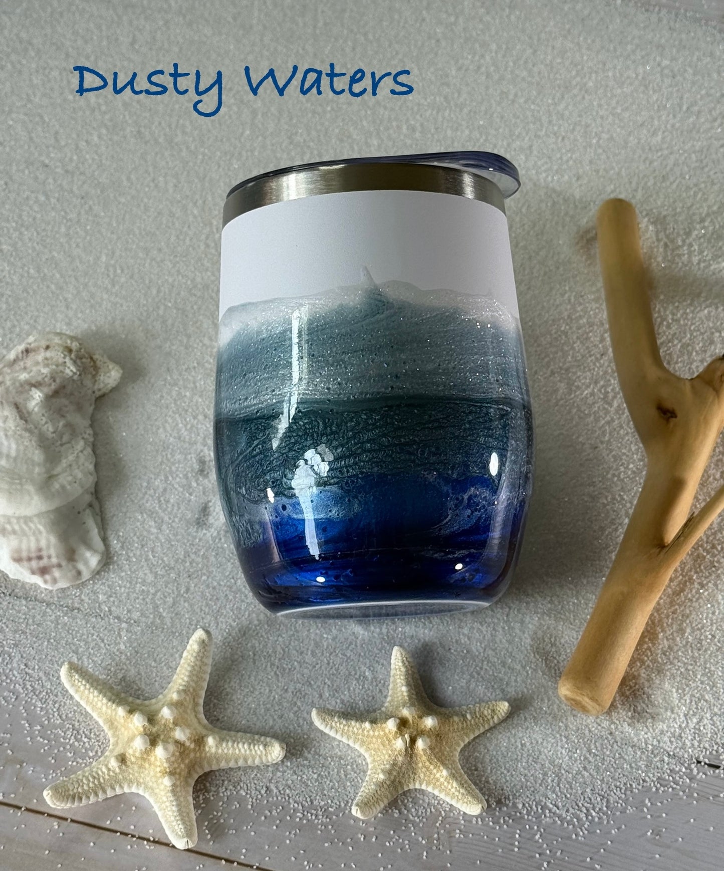 Ocean inspired metal wine tumbler