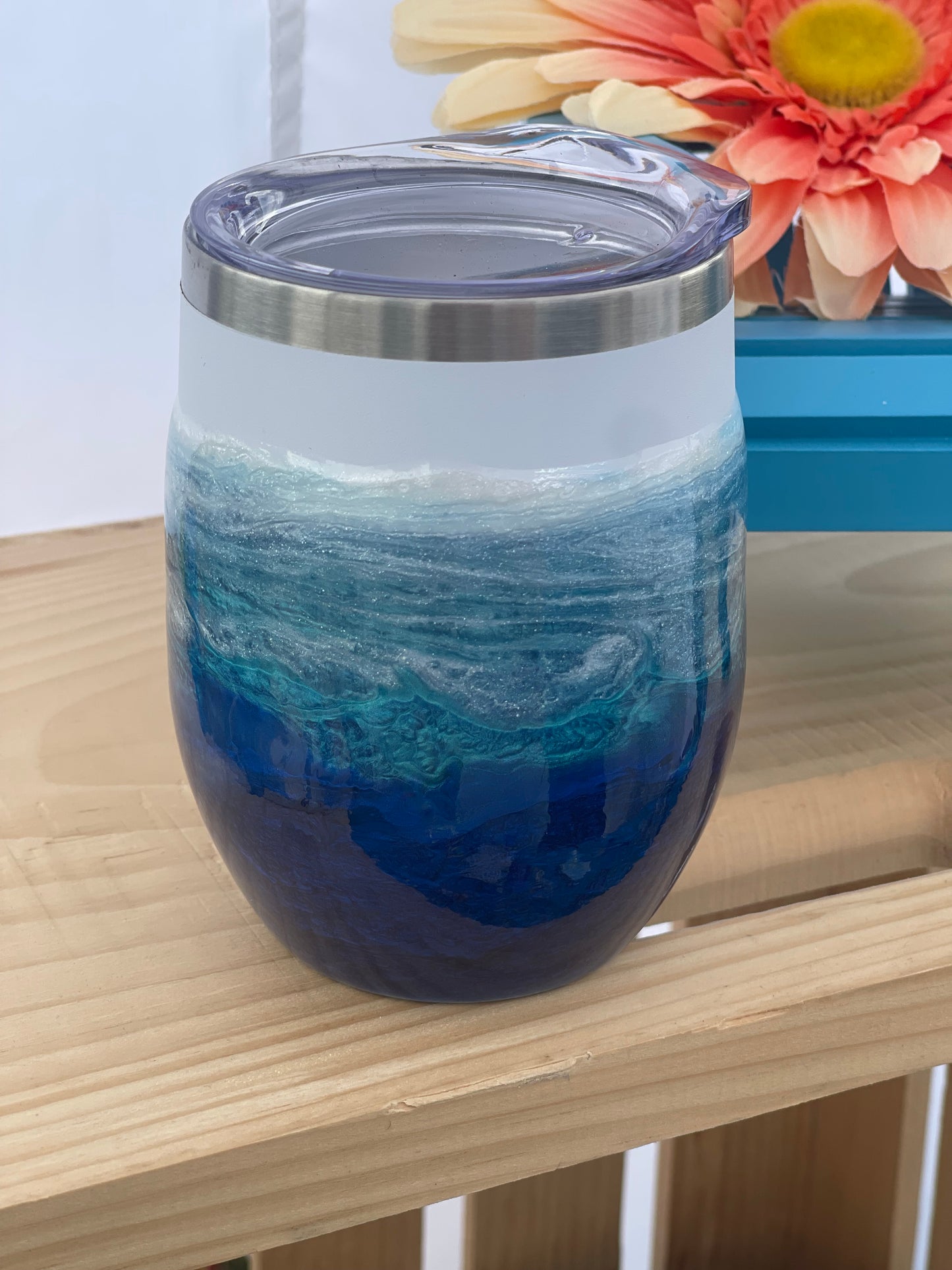 Ocean inspired wine tumbler