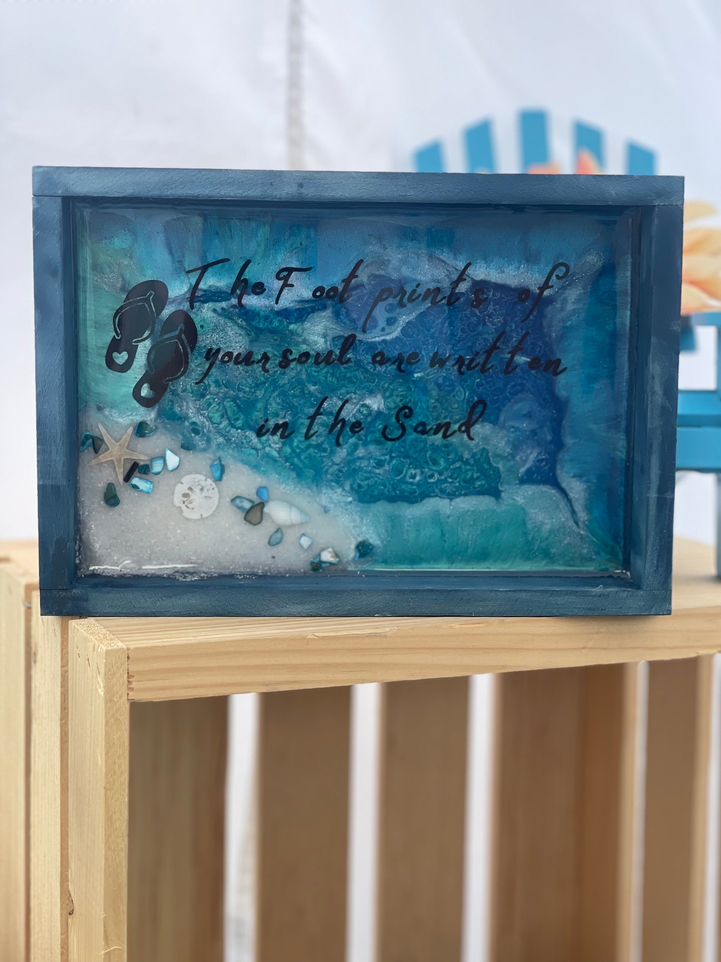 Inspirational beach medium sign/tray, ocean inspired design