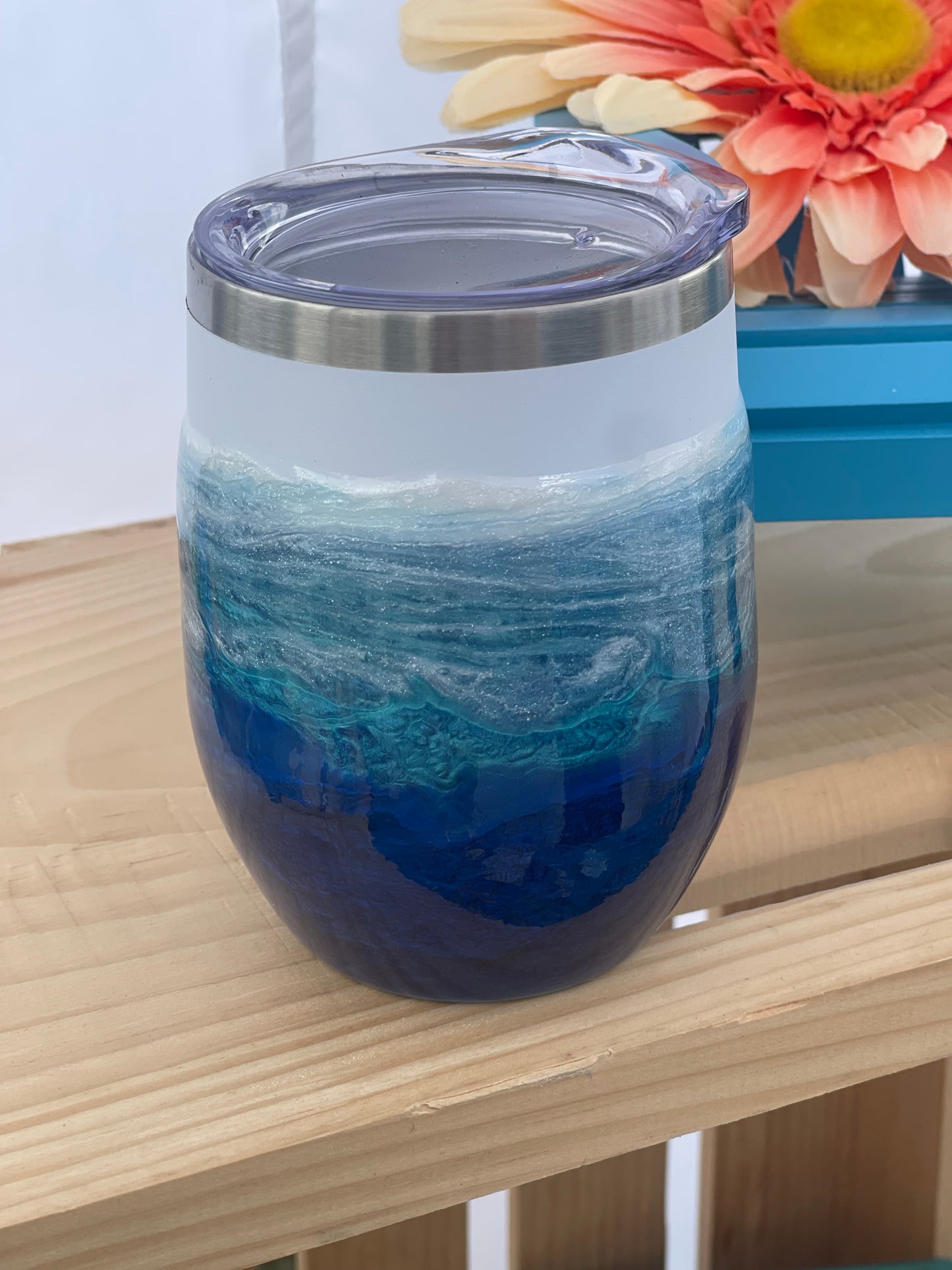 Ocean inspired wine tumbler