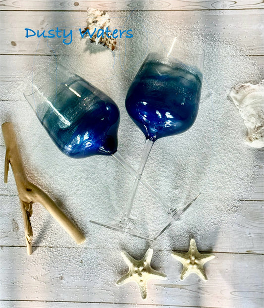 Ocean Inspired Resined Wine Glass Set