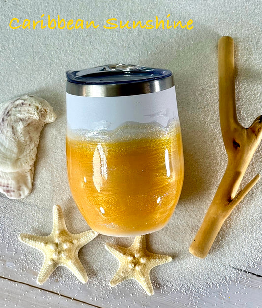 Ocean inspired metal wine tumbler