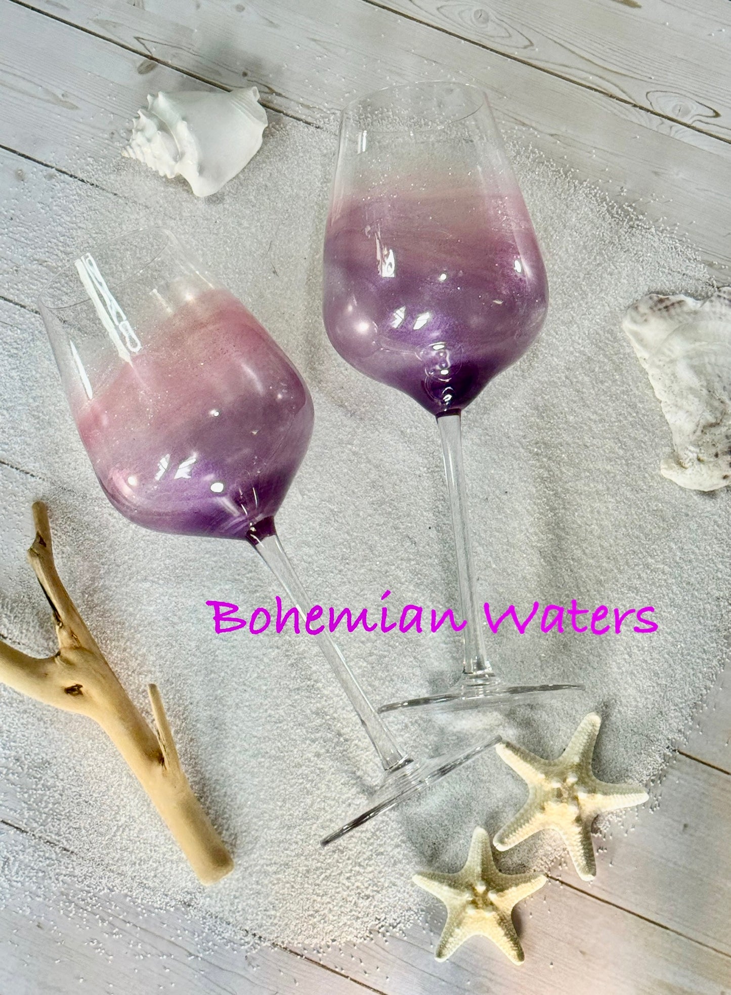Ocean Inspired Resined Wine Glass Set