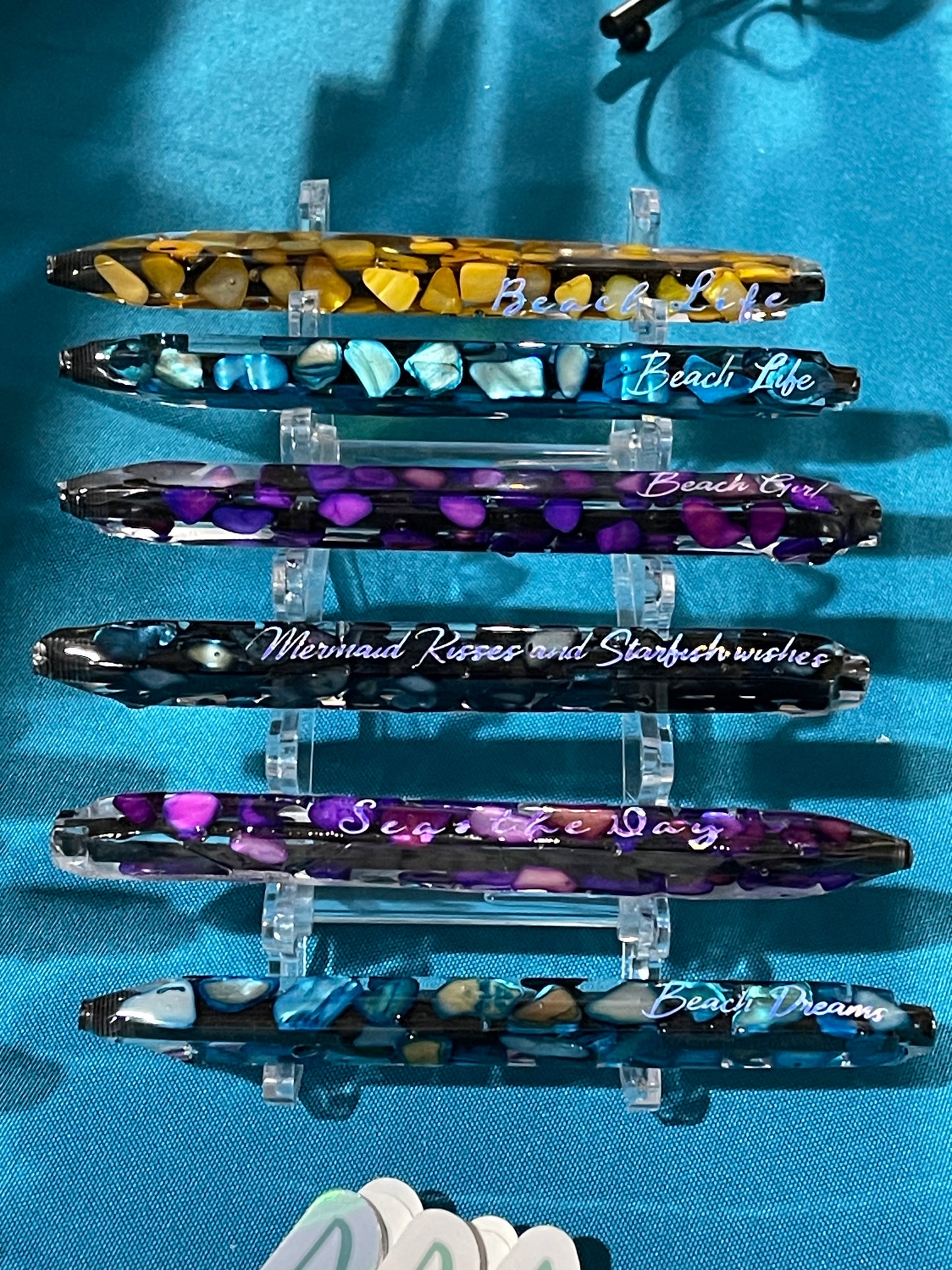 Ocean Inspired Refillable Resin Ink Pens Set of 3