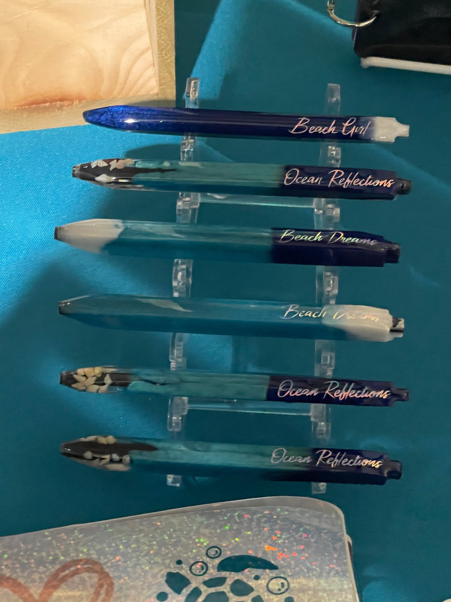 Ocean Inspired Refillable Resin Ink Pens Set of 3