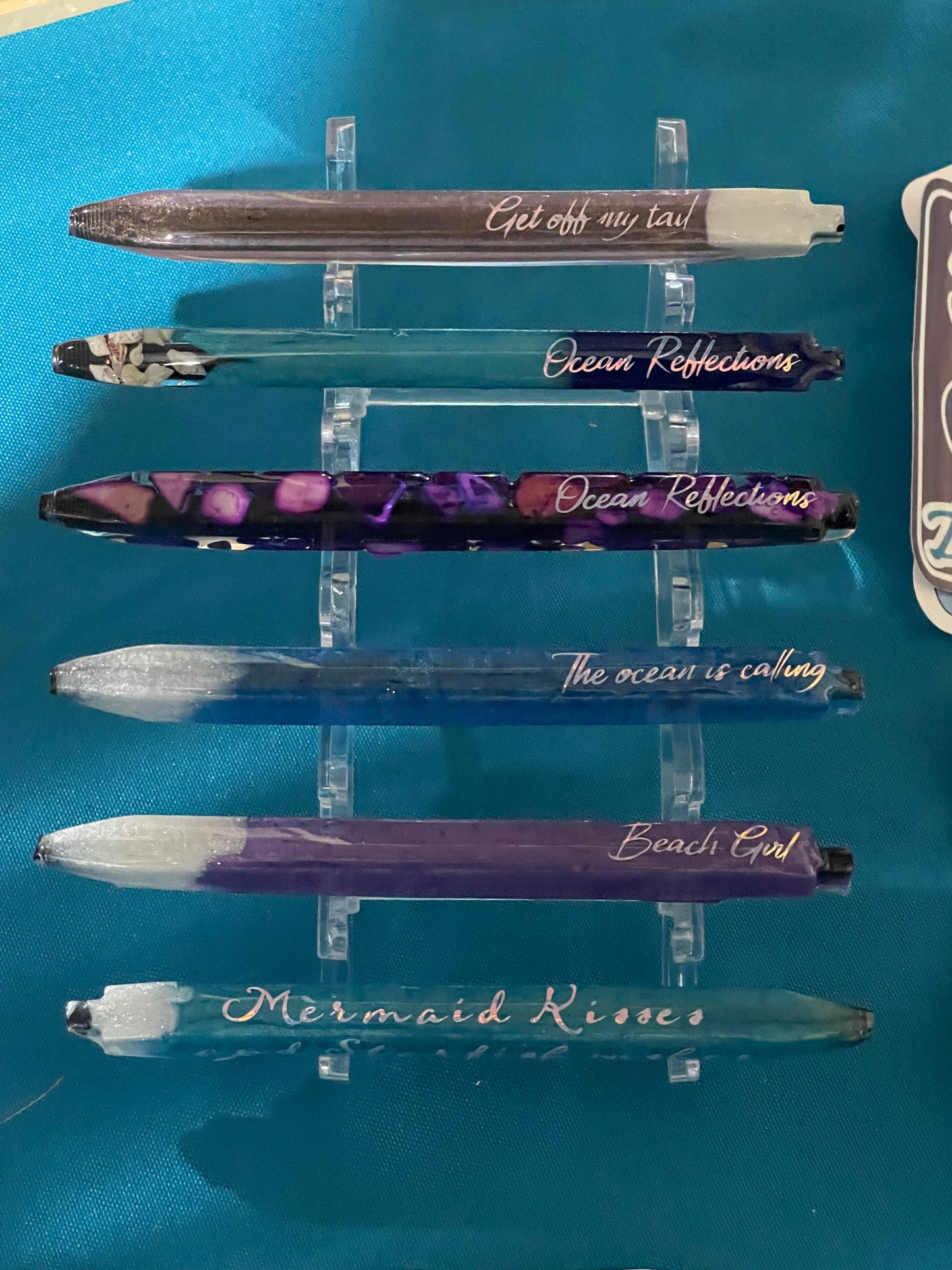 Ocean Inspired Refillable Resin Ink Pens Set of 3