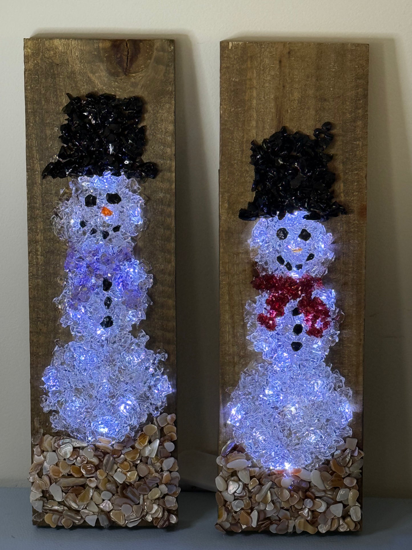 Wooden Plank Snowman Decoration