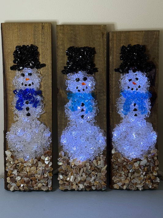 Wooden Plank Snowman Decoration